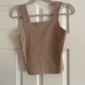 Tan crop top tank